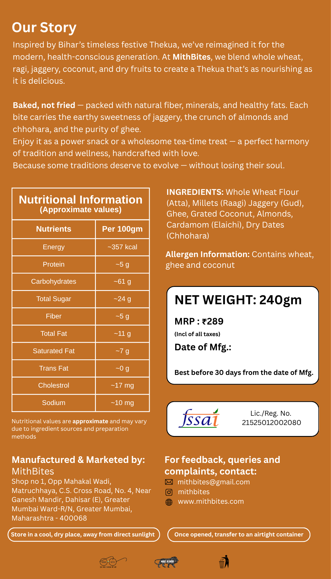 Millets & Dryfruits Thekua